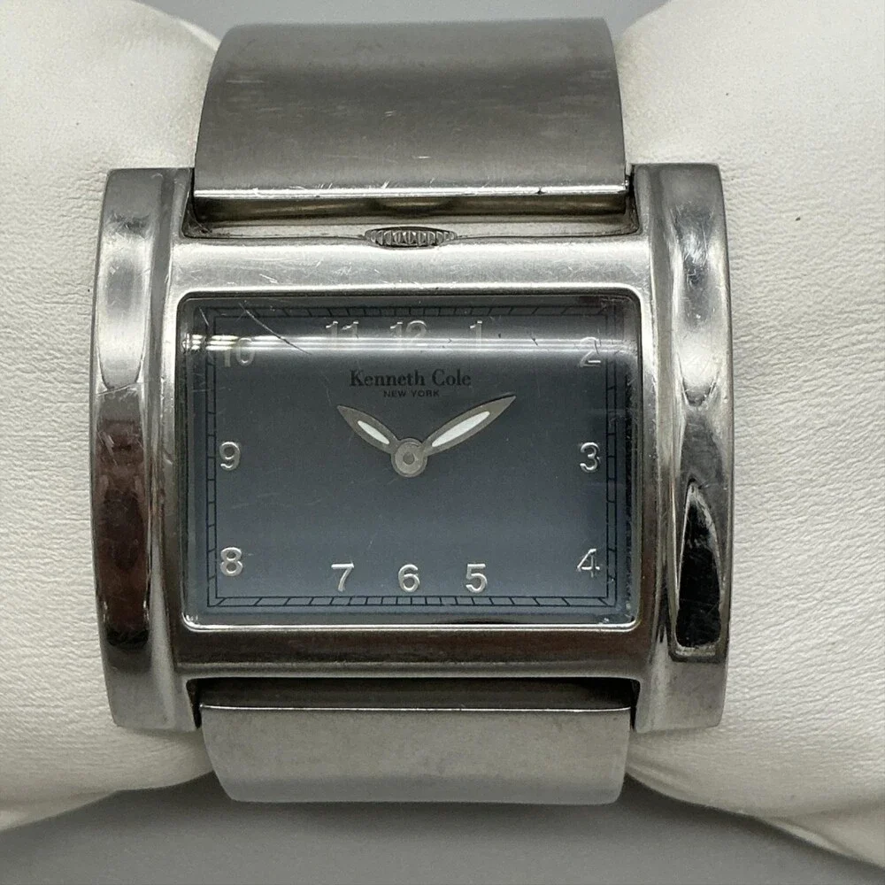 Kenneth Cole New York Womens Watch 37mm Blue Dial Stainless New Battery 5.9